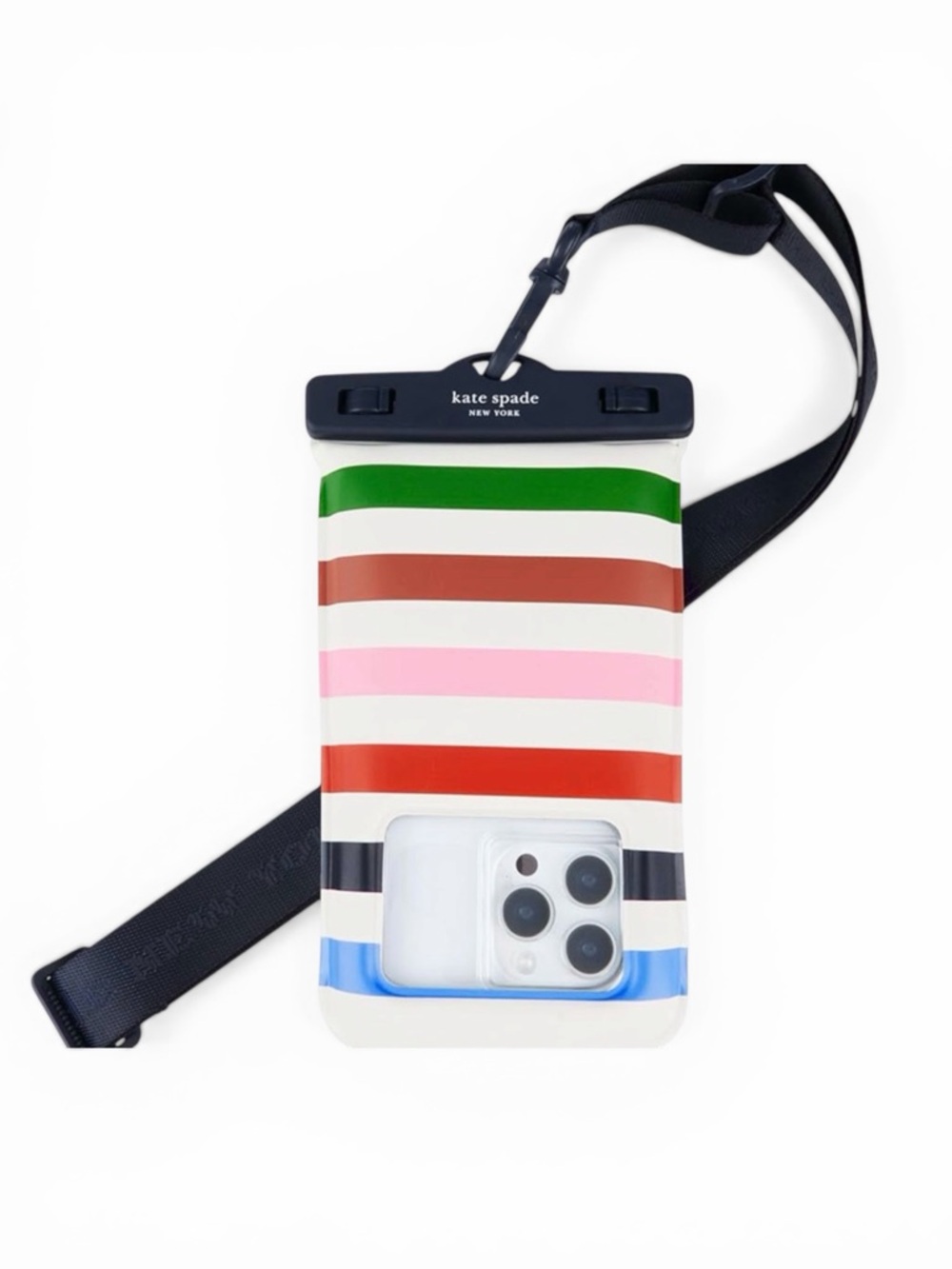 kate spade Multi-Stripe Waterproof Phone Pouch NWT